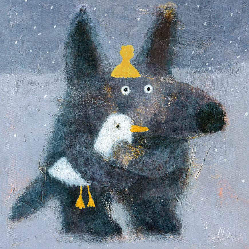 Wolf with a Duck