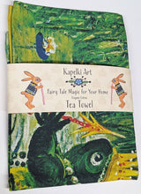 Load image into Gallery viewer, Frog Fairytale organic cotton kitchen towel
