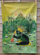 Load image into Gallery viewer, Frog Fairytale organic cotton kitchen towel
