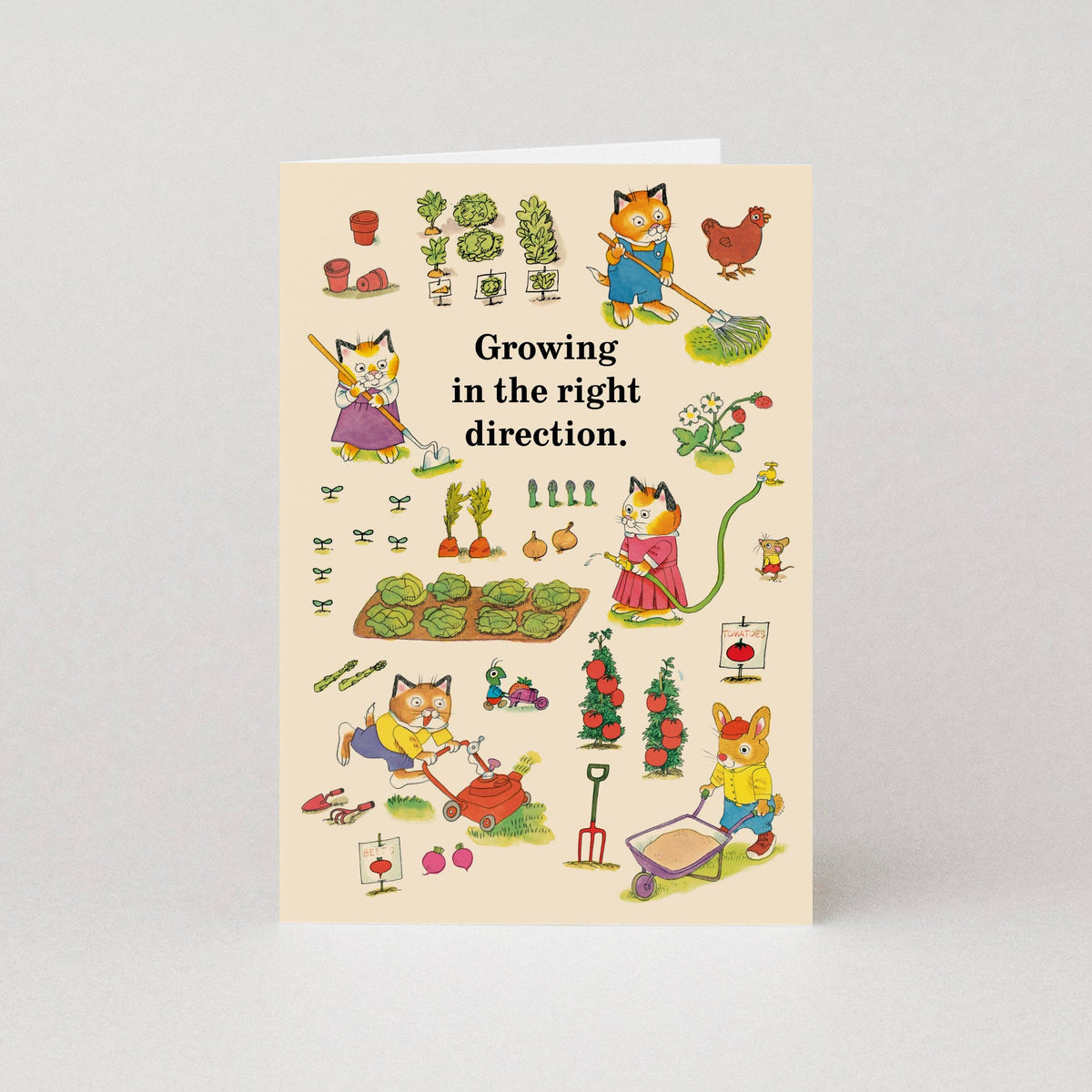Growing In The Right Direction Greetings Card by Richard Scarry