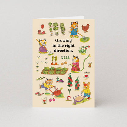 Growing In The Right Direction Greetings Card by Richard Scarry