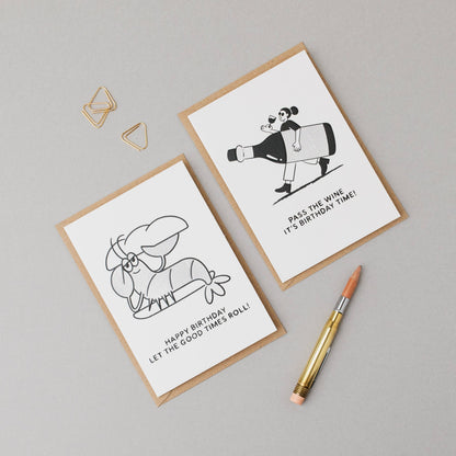 Pass the Wine Birthday Card