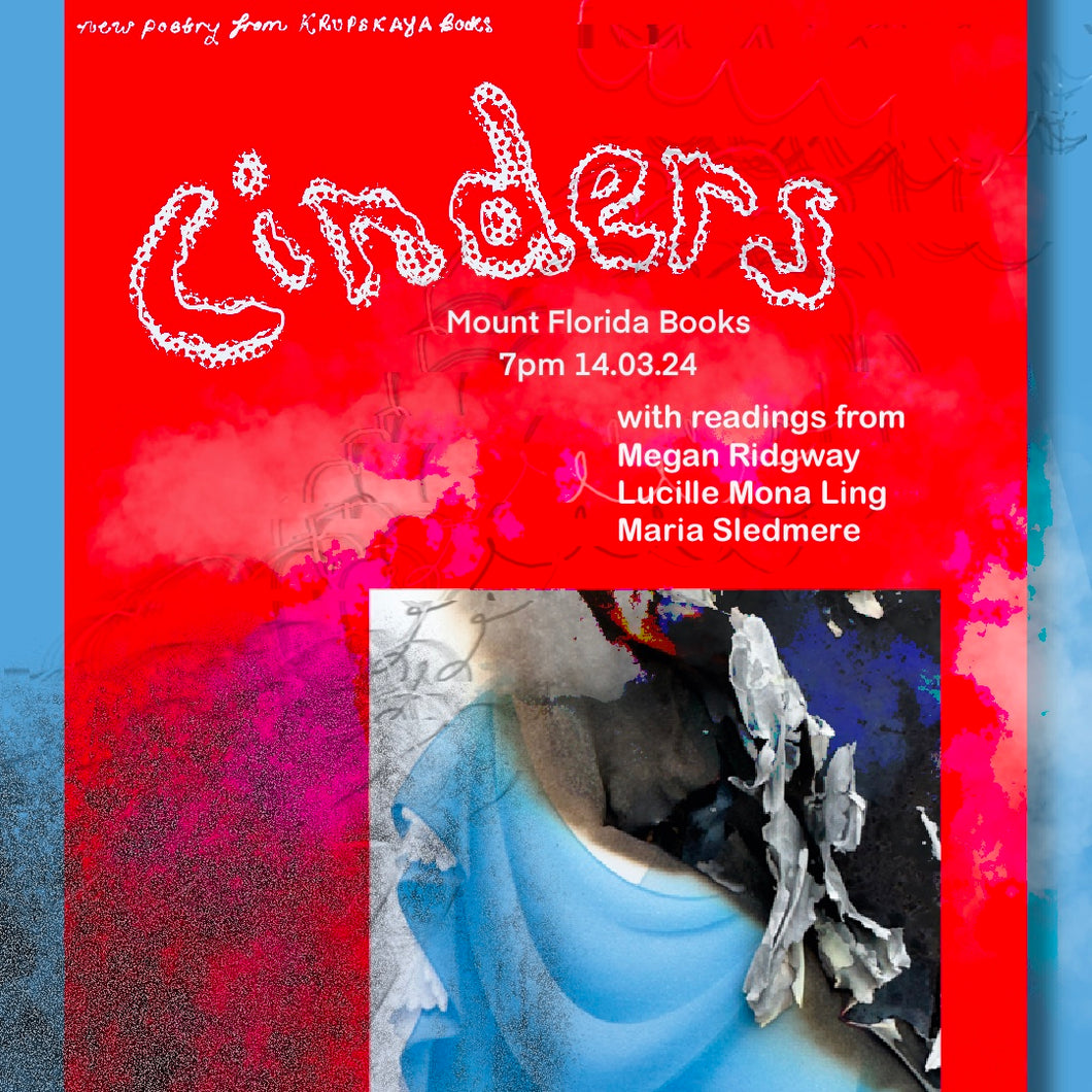 Book Launch | Maria Sledmere - Cinders | 14th March @ 7pm